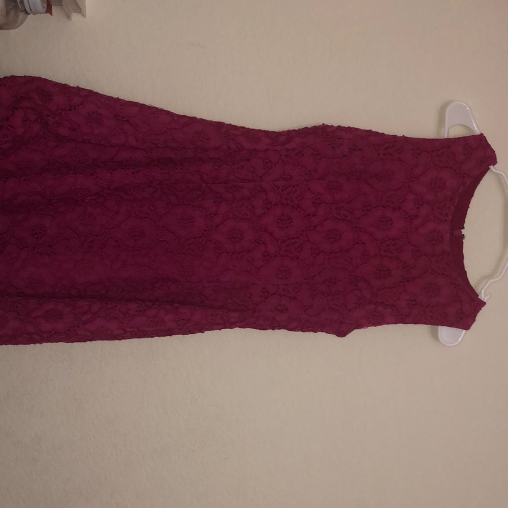 Eva Mendes, A-line MIDI dress. Pink Lacey Sleeveless. Good Condition.